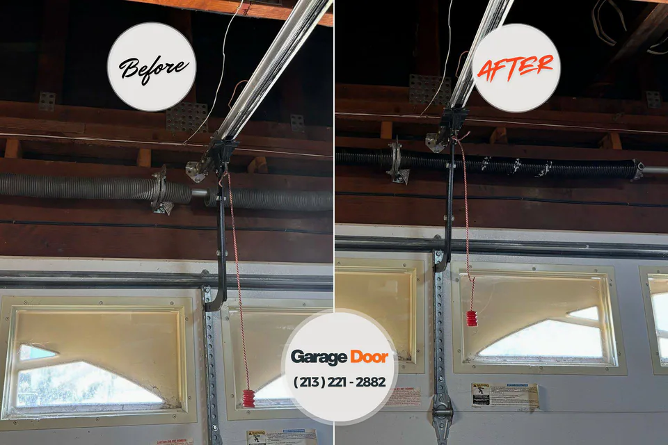 Before and after: garage door repair Pimmit Hills, VA